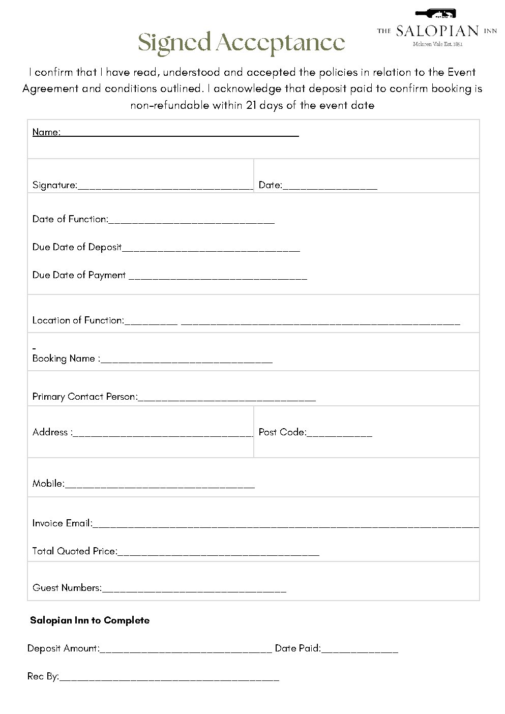 Outside Catering & Events Information Pack — page 22 of 22