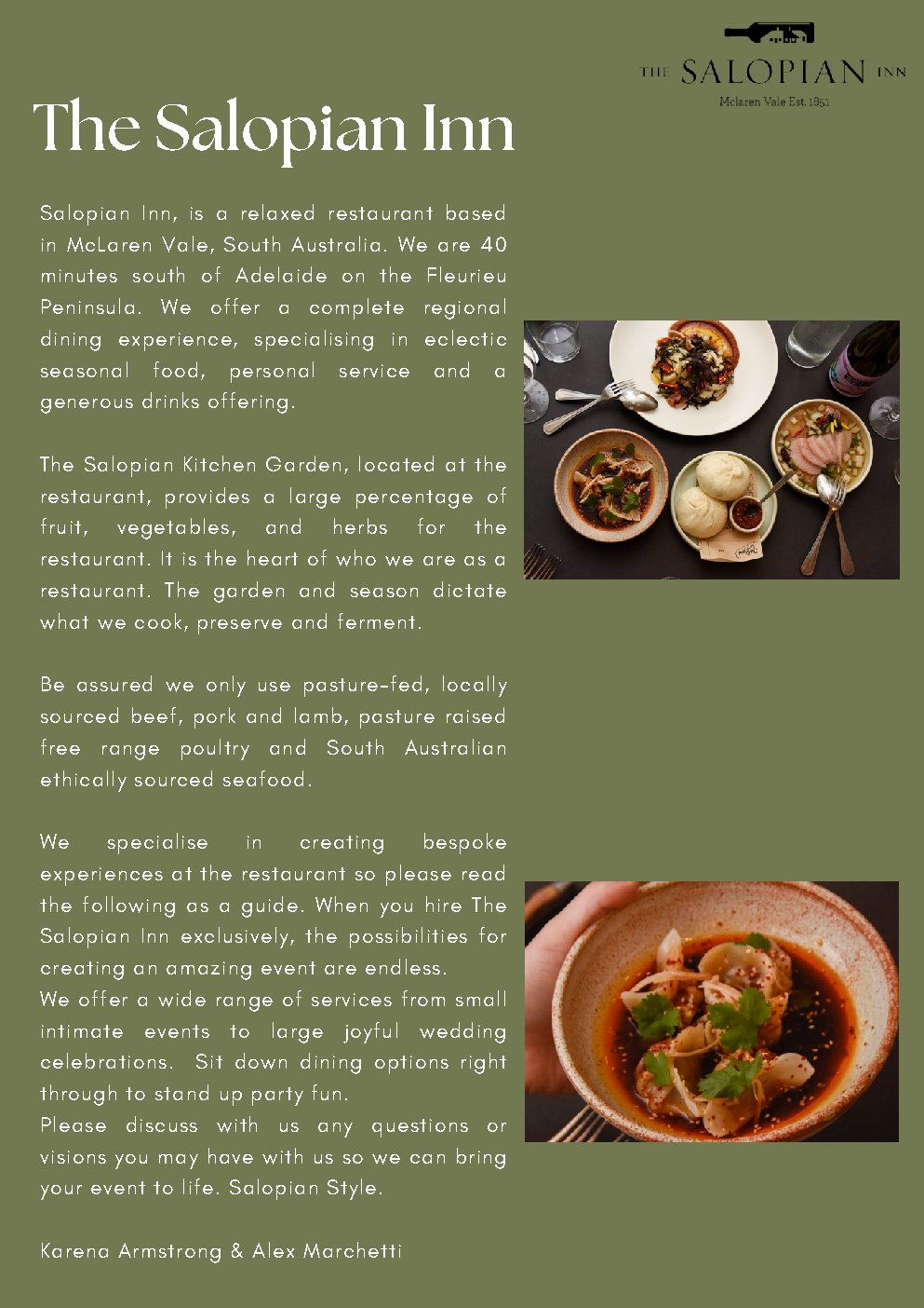 Exclusive Use & Restaurant Hire Information Pack — page 2 of 15