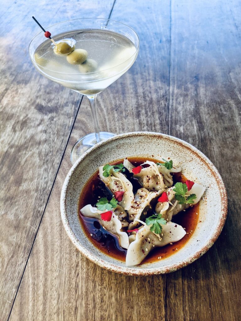dumplings and martini